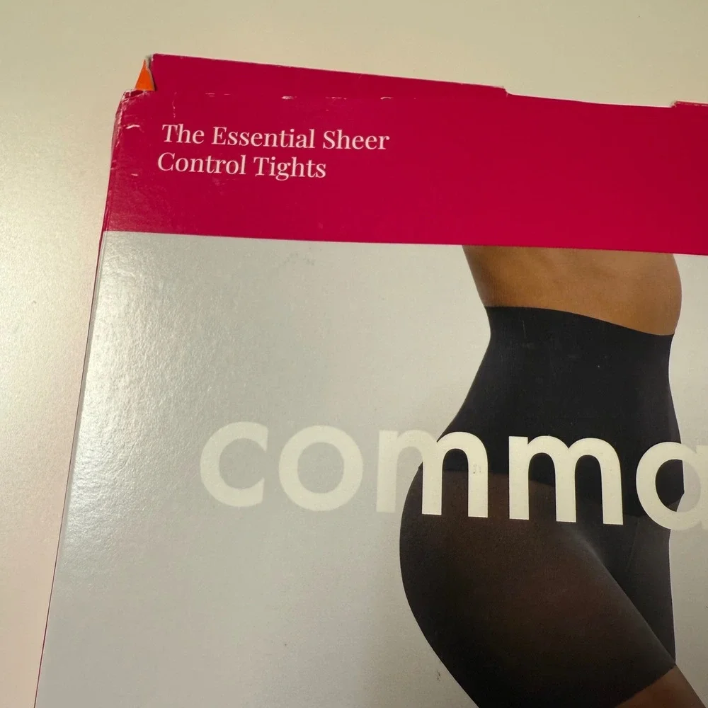 Commando Essential Sheer Control Tights Womens Small Black HCK10T01 Smoothing
